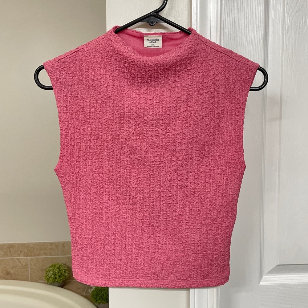 Abercrombie & Fitch Paloma Bubble-Knit Pink Top XXS